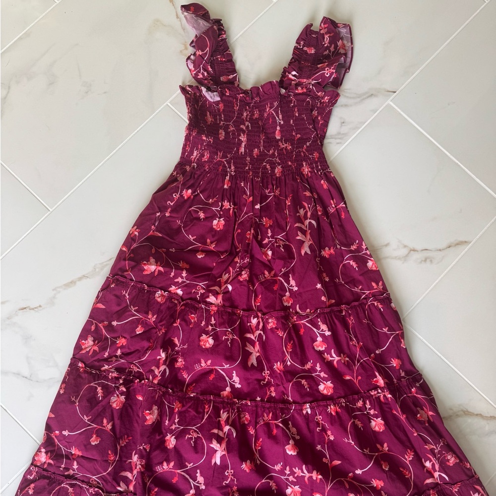 Hill House Burgundy Floral Maxi Dress